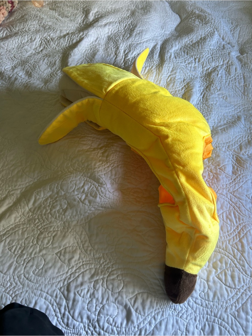 Plush Banana Costume Hood in Bright Yellow
